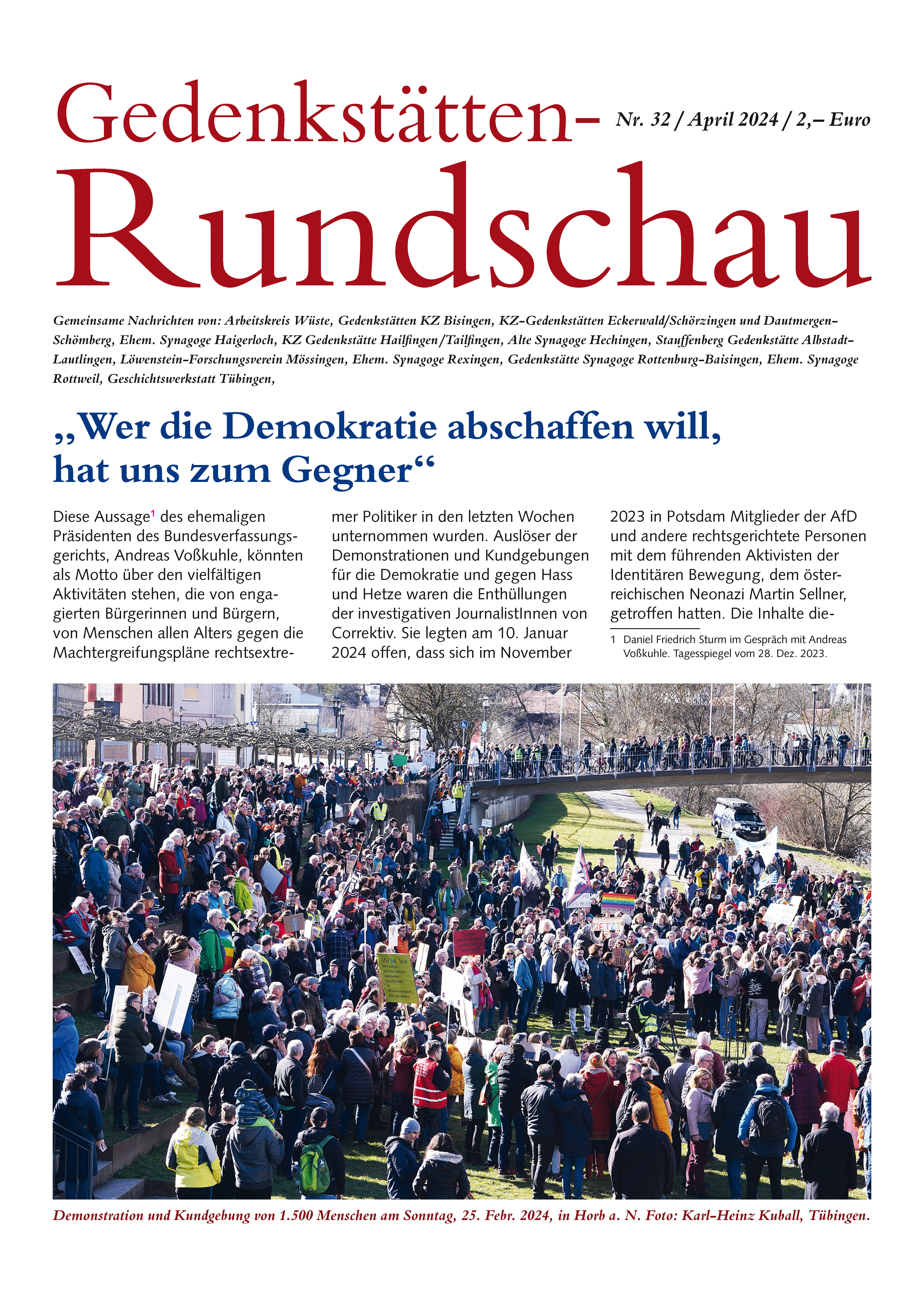 Titelseite der neuen Gedenkstätten-Rundschau