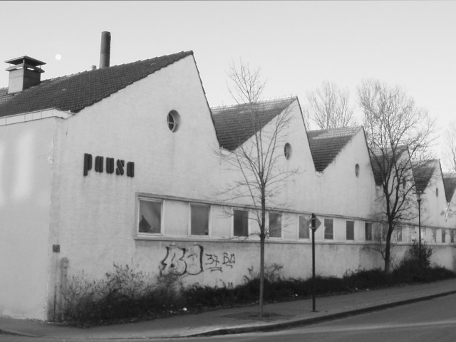1928 erbaute Pausa-Shedhalle (2007 abgerissen)